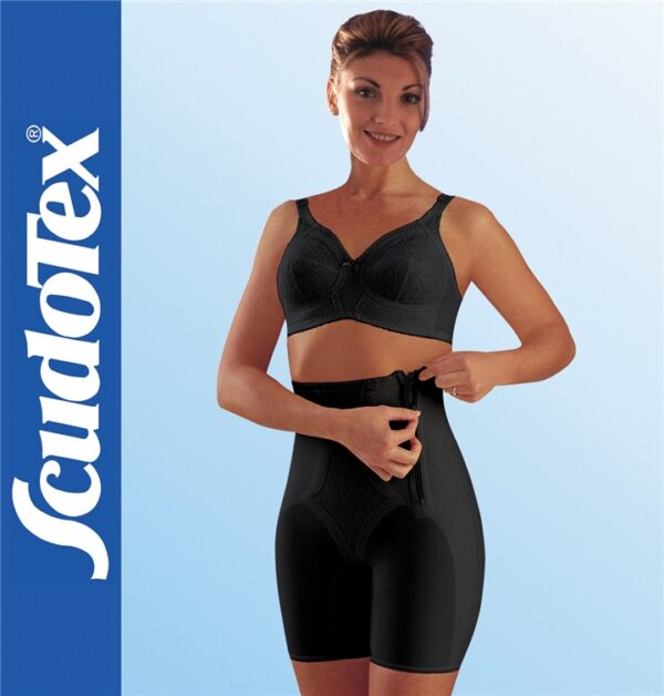 Scudotex 368 Mirage Bermuda – Magasított derekú alakformáló fűzőnadrág combfixálóval – Fekete