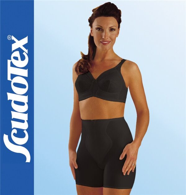 Scudotex 385 Cotton Silhouette Bermuda – Hosszított szárú pamut alakformáló fűzőnadrág – Fekete