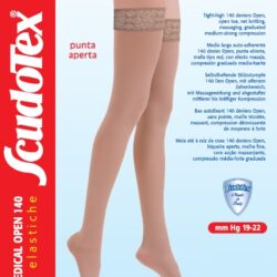 Scudotex 589 – 140 Denes nyitott orrú, öntapadós kompressziós combfix