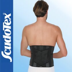 Scudotex 641 Diamond SV Forte – Professzionális merevített ágyéki fűző V-alakú háttámasszal (27 cm) – Fekete