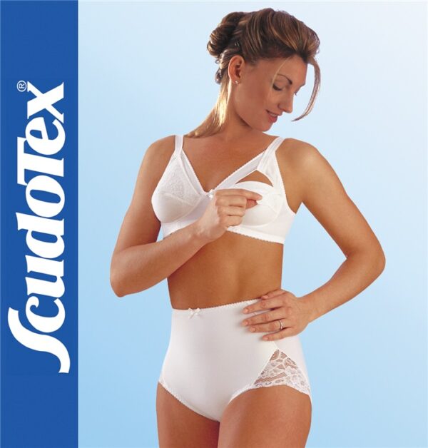 Scudotex 903 Elegant Cotton – Csipkés alakformáló és szülés utáni fűzőnadrág – Fehér