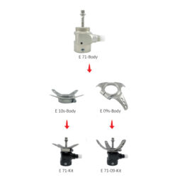 e71_e71kit_e71_09kit 1-FO-E71 PIN Lock - Kuplungzár linerhez, piramidfogadó csavaros disztális véggel
